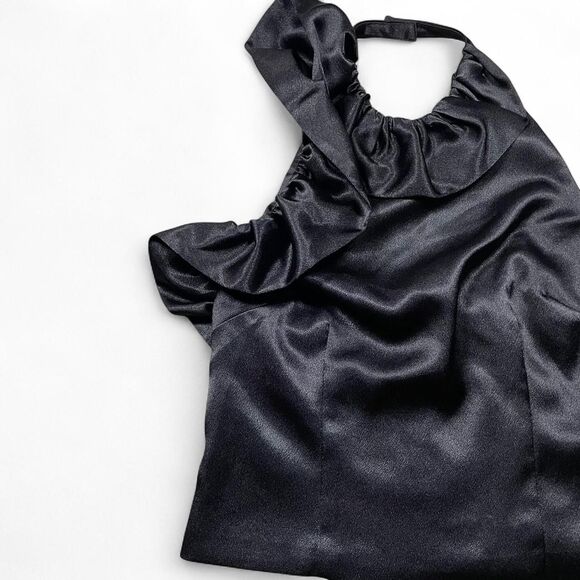 NWT French Connection Satin Fitted Maximalist Halter Top - Picture 3 of 8